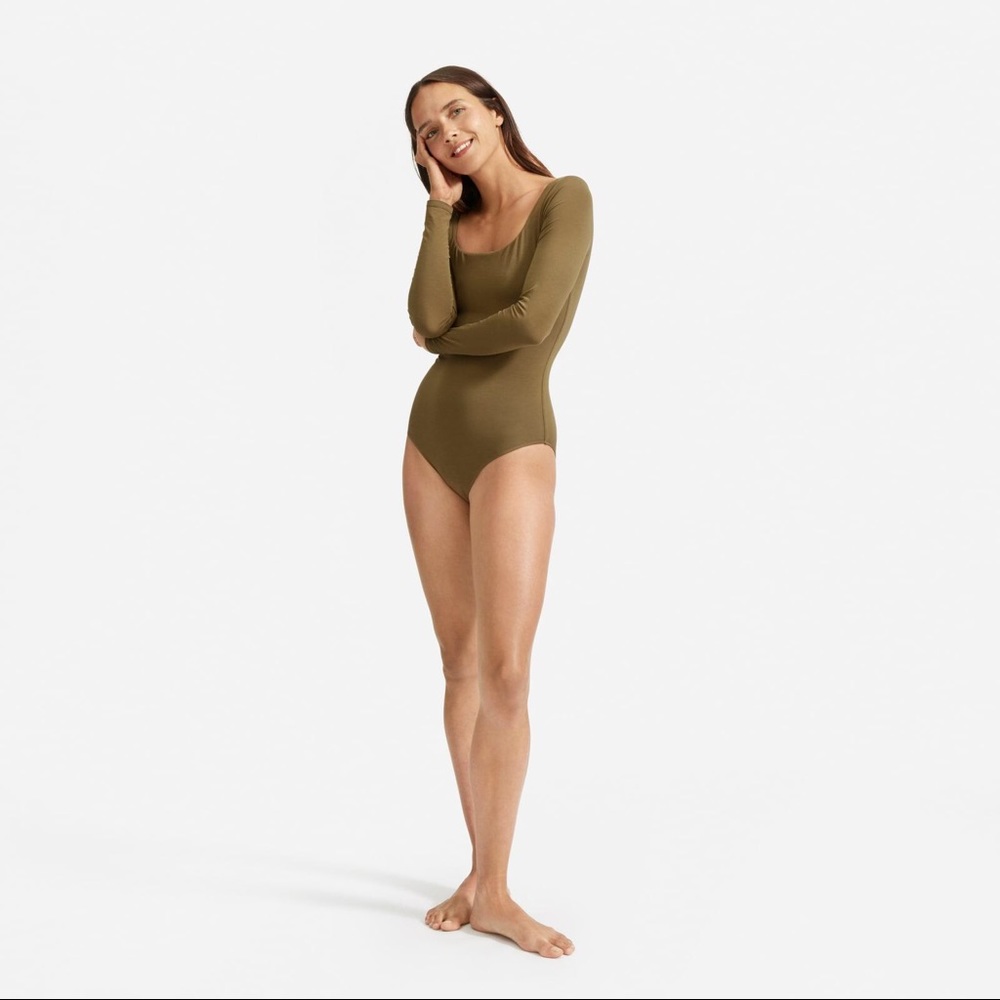 Everlane NWT square neck long sleeve bodysuit